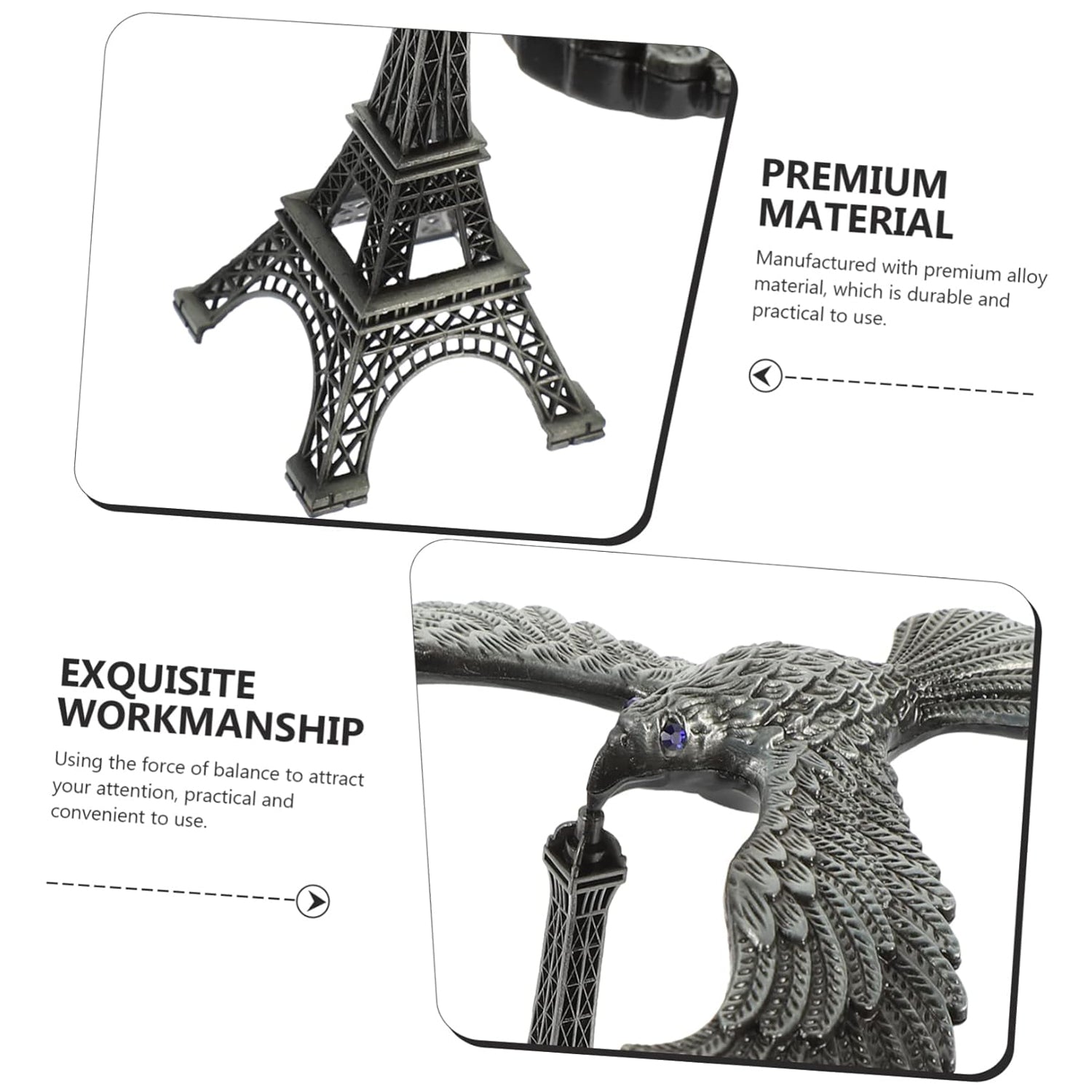 Balancing Bird Metal Eiffel Tower Statue Balance Eagle Toy (1 Set) Balancing Bird Metal Eiffel Tower Statue Balance Eagle Toy (1 Set)